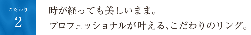 こだわり2 時が経っても美しいまま。プロフェッショナルが叶える、こだわりのリング。
