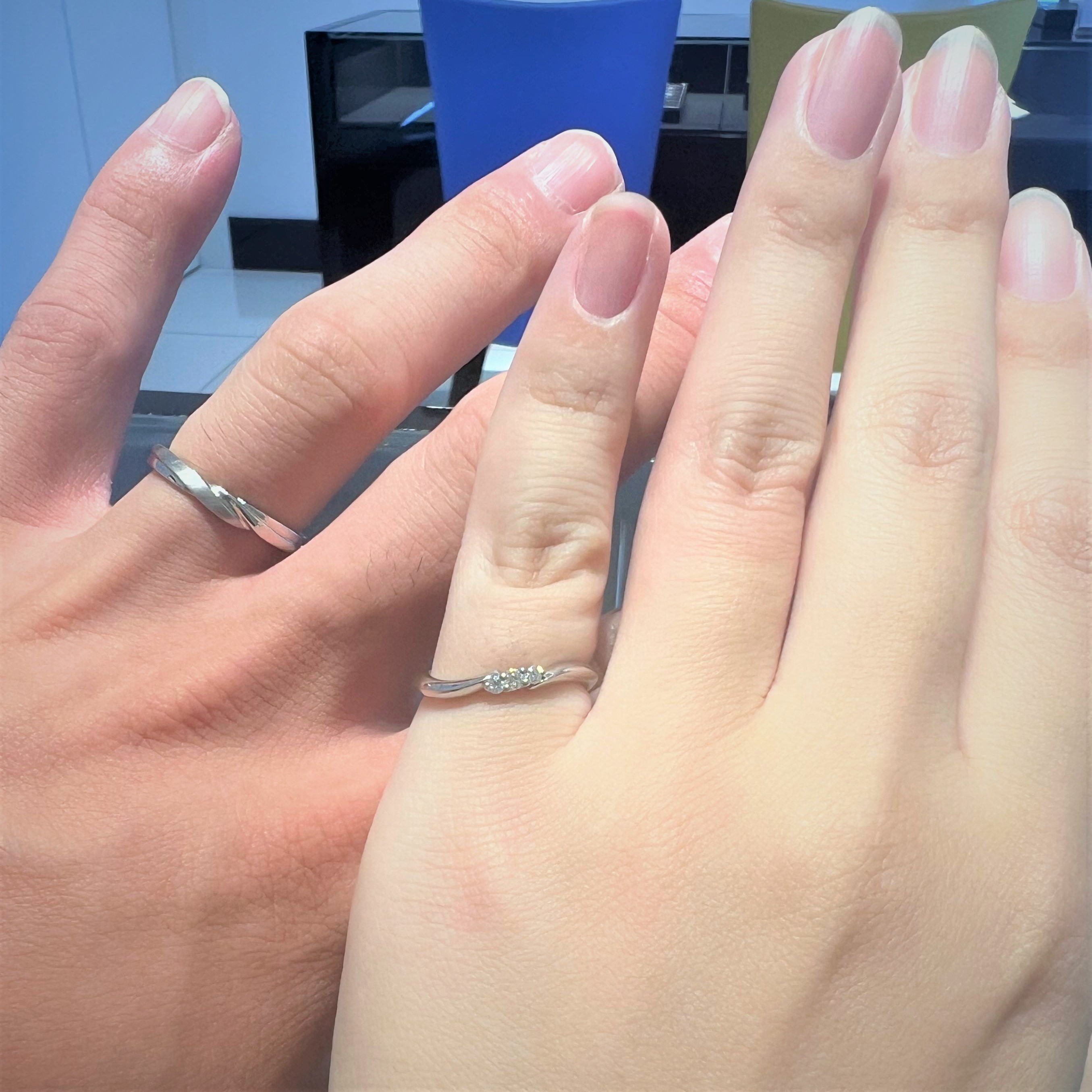 エクセルコ ダイヤモンド 名古屋本店_試着写真（結婚指輪・婚約指輪）