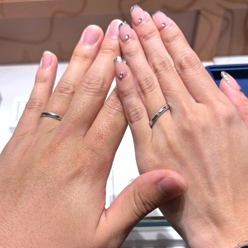 銀座ダイヤモンドシライシ 仙台本店_試着写真（結婚指輪・婚約指輪）